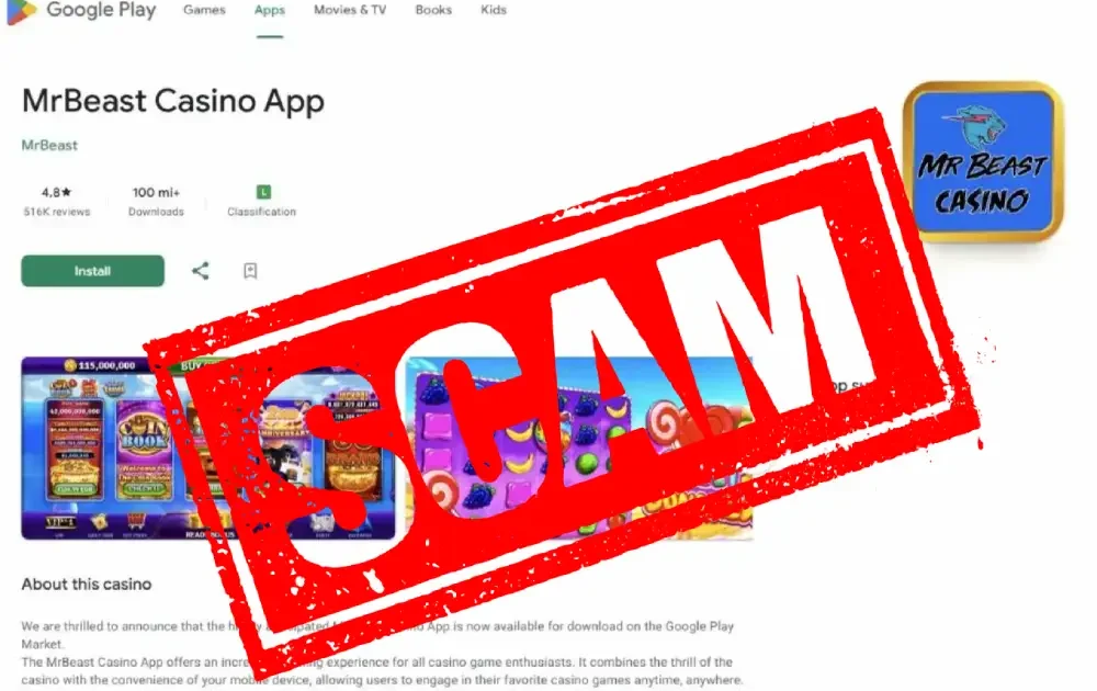Estafa de MrBeast Casino Android App